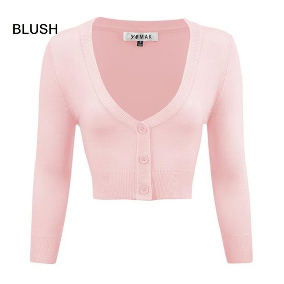 Cropped Cardigan Large XL Sweater 3 for $40. 3/4 Sleeve V-Neck Basic Button Down - Picture 8 of 16